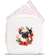 BJDAMAI Pug Mini Makeup Bag, Pug Gift For Women Girls, Cute Portable Zipper Pouch Cosmetic Bag Fo...