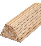 Wooden Dowel Rods, Wooden Sticks for Crafts, 50 PCS 3/16"x 12" Wood Dowels for Crafts, Unfinished...