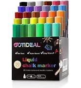 GOTIDEAL Liquid Chalk Markers, 30 colors Premium Window Chalkboard Neon Pens, Including 4 Metalli...