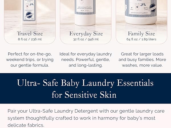 Noodle & Boo Baby Laundry Essentials Ultra-Safe Laundry Detergent - Perfect Sizes