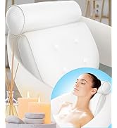 Bath Pillow (Extra Comfort), Relaxing Bath Pillows for Tub Neck and Back Support, Luxury Bathtub ...