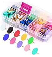 Yalis Colors Thumb Tacks 300-count, Colors Plastic Roundness Push Pins Decorative Tacks for Corkb...