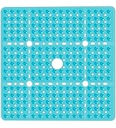 Naoloture Large Clear Green Square Shower Mat Non Slip 27 x 27 Inch, Soft Bath Mat Tub Mat for In...