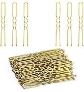 U Shaped Hair Pins, IKOCO 2.4inch Bun Hair Pins for Women with Storage Box, Gold
