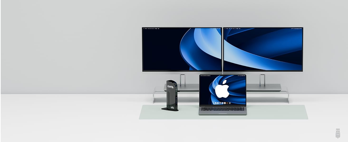 A mac docking station simplifies port expansion, connecting HDMI, USB, and Ethernet for fast access