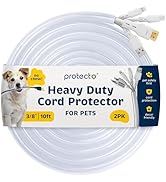PROTECTO 2-Pack Heavy Duty Cord Protectors from Pets No Chew Solution, 10ft Easy to Use Dog & Cat...