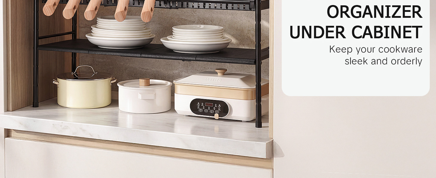 Pots and Pans Organizer Under Cabinet