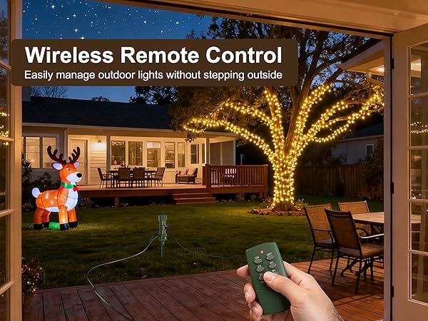 BN-LINK 25ft Outdoor Extension Cord Waterproof with Power Stake, 6-Outlet Power Strip Weatherproof