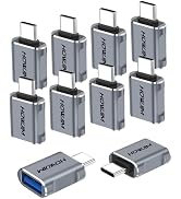 HOWJIM USB C to USB Adapter 10 Pack,10Gbps Data Transfer Fast Charging | USB C Male to USB 3.2 Fe...