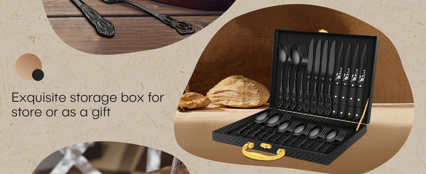 black cutlery set