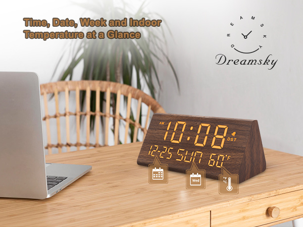 wooden alarm clock