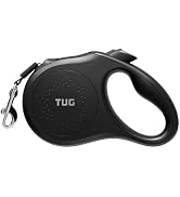 TUG Quest Retractable Dog Leash | 360° Tangle-Free Retraction | 16 ft Strong Nylon Tape (Medium, ...