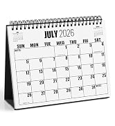 Large Print Standing Desk Calendar 2026–2027, 18-Month Desktop Flip Calendar, 8.5" x 6.5", Premiu...