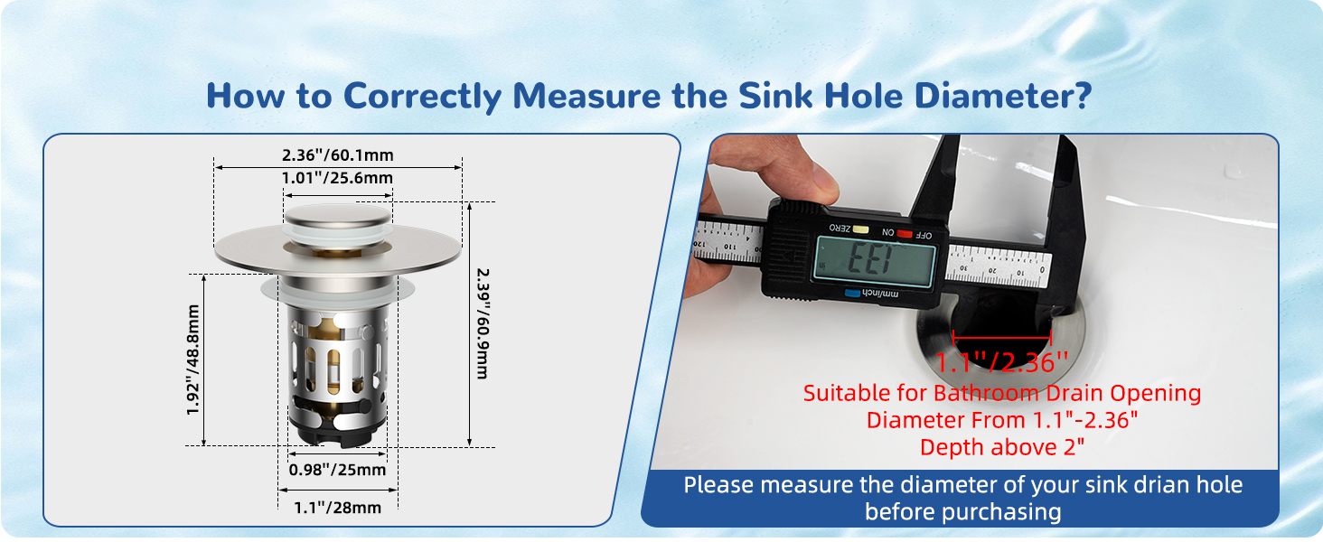 Measure Diameter &Depth