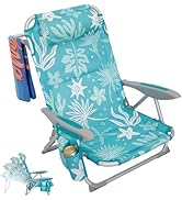 #WEJOY Folding Beach Chair for Adults, 4-Position Aluminum Lightweight Beach Chair, Low Sands Cha...