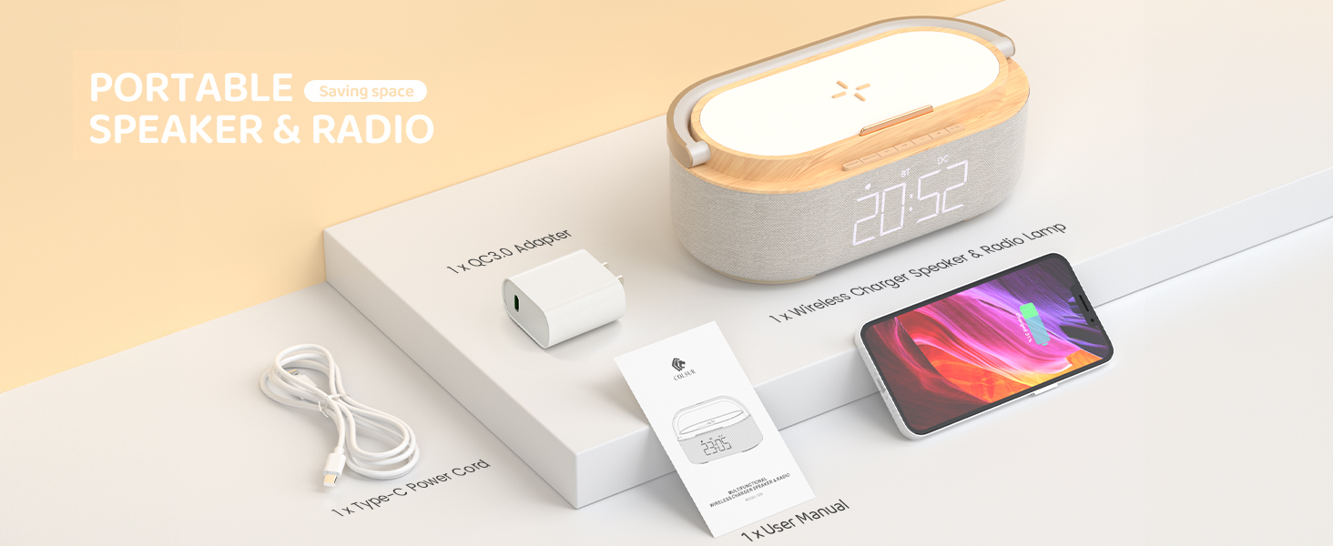 Bluetooth Speaker with Wireless Charger