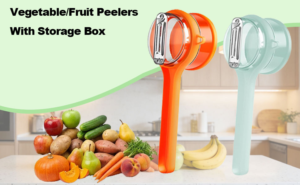 Upgrade Fruit & Vegetable Kitchen Peeler with Storage Box