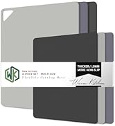 WK Flexible Plastic Cutting Boards for Kitchen Set of 6, Non Slip Cutting Board Mats with Hole, C...