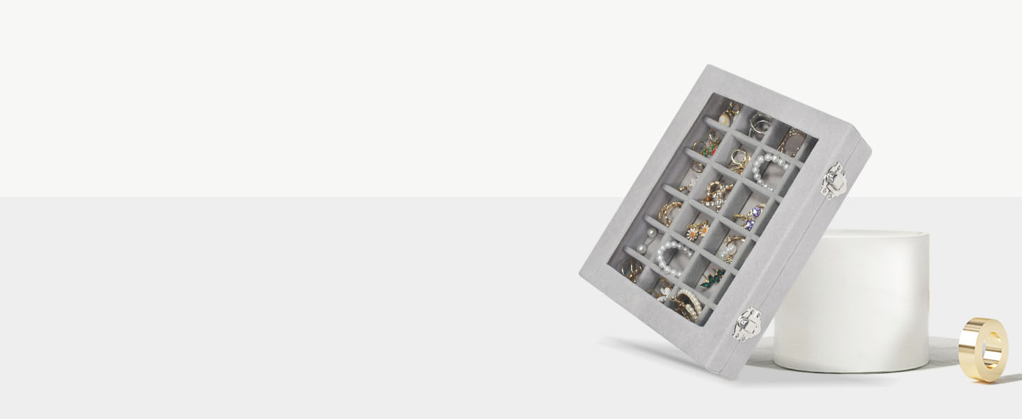 24 grid full velvet jewelry box