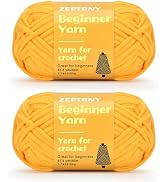 Crochet Yarn for Crocheting & Knitting, Soft Cotton Yarn for Beginners Easy-to-See Stitches, Wors...