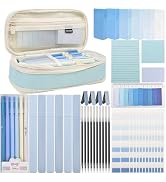 Aesthetic School Supplies with Pencil Pouch - 47Pcs Cute College Essentials Set, Big Capacity Pen...
