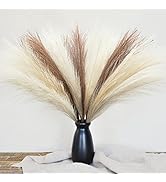 Ruidazon 9 Pcs Faux Pampas Grass Decor, 21.6" Pompous Grass, Non-Shedding, Fluffy for Home Weddin...