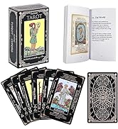 SUNHHX Tarot Cards Set, Tarot Cards for Beginners with Meanings on Them,Tarot Cards with Guide Bo...