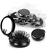 Mini Hair Brush for Purse, 50 Pack Pocket Hair Brush with Mirror for Girls, Small Portable Mirror...