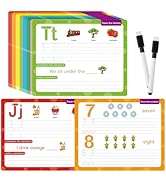 Edumix ABC Handwriting Drawing Practice Cards,Alphabet & Number Dry Erase Board for Kids,Phonics ...