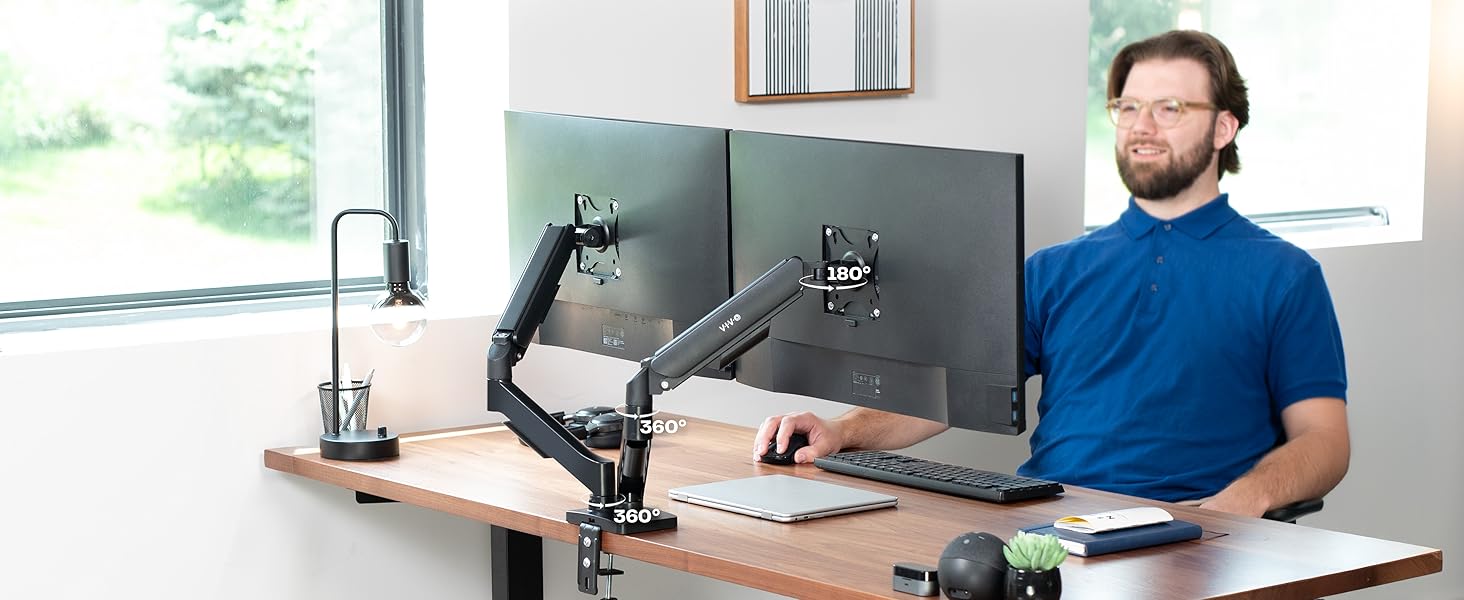 Dual Monitor Counterbalance Desk Mount
