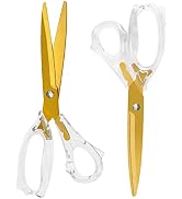 Scissors all Purpose,Acrylic Gold Scissors,Titanium Coated Blades Clear Comfort-Grip Handle,Sharp...