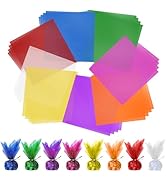 Cellophane Wrap, 120pcs Cellophane Sheets, 8 Multi-Colors Colored Cellophane, 7.5x7.5 Inch Transp...