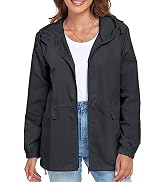 JMinger Women's Lightweight Raincoat Waterproof Packable Outdoor Windproof Hooded Active Rain Jac...