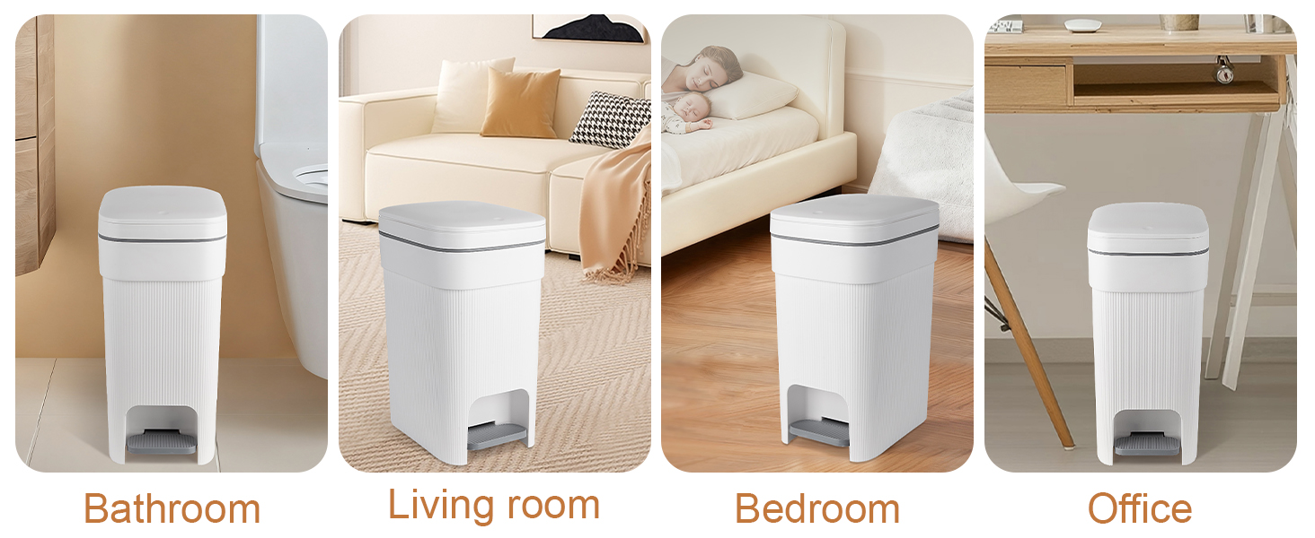 small trash can with lid for use in bathrooms children bedrooms kitchens college dorm rooms offices