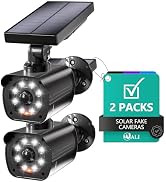 WALI Dummy Fake Camera, Security Camera with Motion Sensor Flood Light, Simulated Surveillance Se...