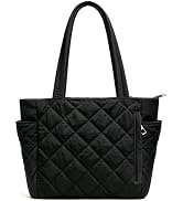 Sunwel Fashion Top Zipper Quilted Tote Bag for Women Girls | Lightweight Puffer Shoulder Bags wit...