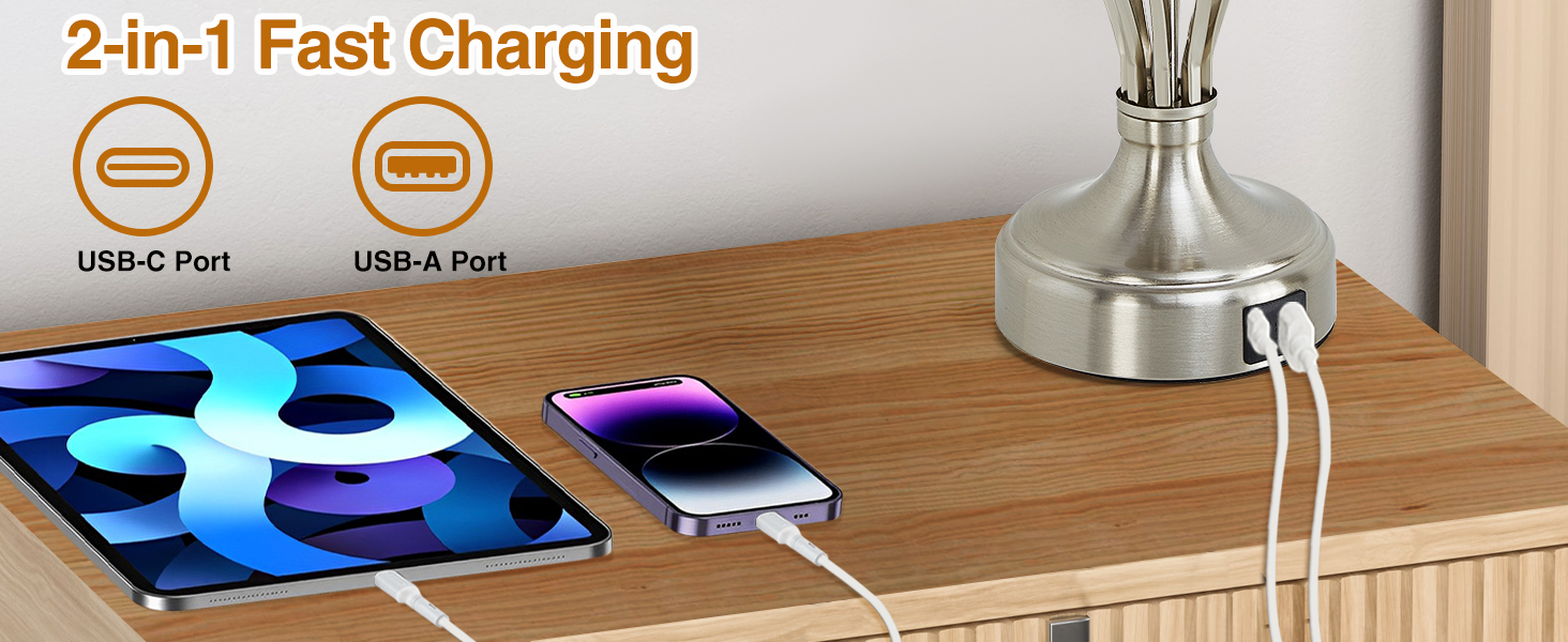 USB A + USB C Charging Ports Power For All