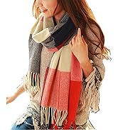 Loritta Womens Scarf Fashion Long Plaid Shawls Wraps Big Grid Winter Warm Lattice Large Scarves G...
