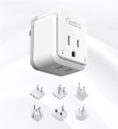 Ceptics World Power Plug Adapter Set, Dual USB & USB-C 3.1A, 20W with QC-PD, 2 USA Outlet Compact...