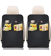 Car Seat Protectors Kick Mats - 2 Pack Back Seat Covers for Kids, Kick Mat with Organizer Pocket ...