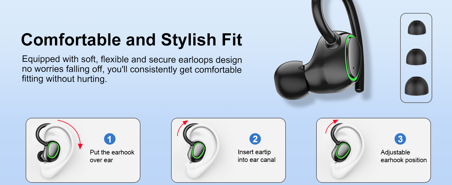 Waterproof Stereo Bass Over-Ear Earphones
