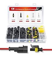 Nilight 20 Kits 1 Pin Electrical Connector ?Male Female Terminal Wire Connector 1 Position Waterp...
