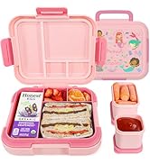 Caperci Bento Box for Kids - Leak-Proof Toddler Lunch Box Container with 2 Modular Containers & 4...