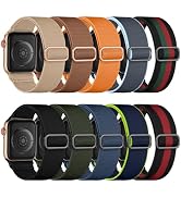 Maledan 10 Pack Stretchy Solo Loop Compatible with Apple Watch Band 40mm 38mm 41mm 42mm 44mm 45mm...