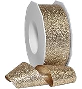 Morex Ribbon 98509/25-935 Metallic Princess Glitter, 1-1/2" x 25 yd, Bright Gold