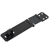 QCAA Double Hinge HASP and Staple Fixed, 3-1/2", Steel, Black, Made in Taiwan
