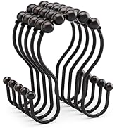 AmazerBath Shower Curtain Hooks, Shower Curtain Rings, Metal Bronze Shower Curtain Hooks Rust Pro...