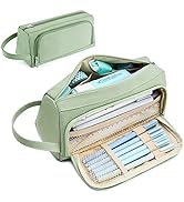Large Capacity Pencil Case Trapezoid Large Storage Pencil Pouch for School Student, 8 Zipper Comp...