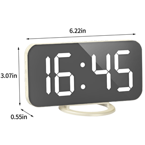 mirror alarm clock with large display