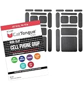 CATTONGUE GRIPS Cell Phone Grip Tape Durable, Non-Abrasive Grip Tape with Pre-Cut Strips for Phon...